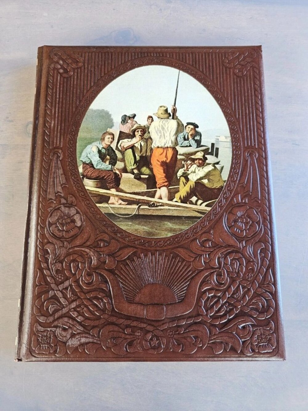 Time Life Books The Old West Series "The Rivermen" Vtg Leather Bound Hardcover